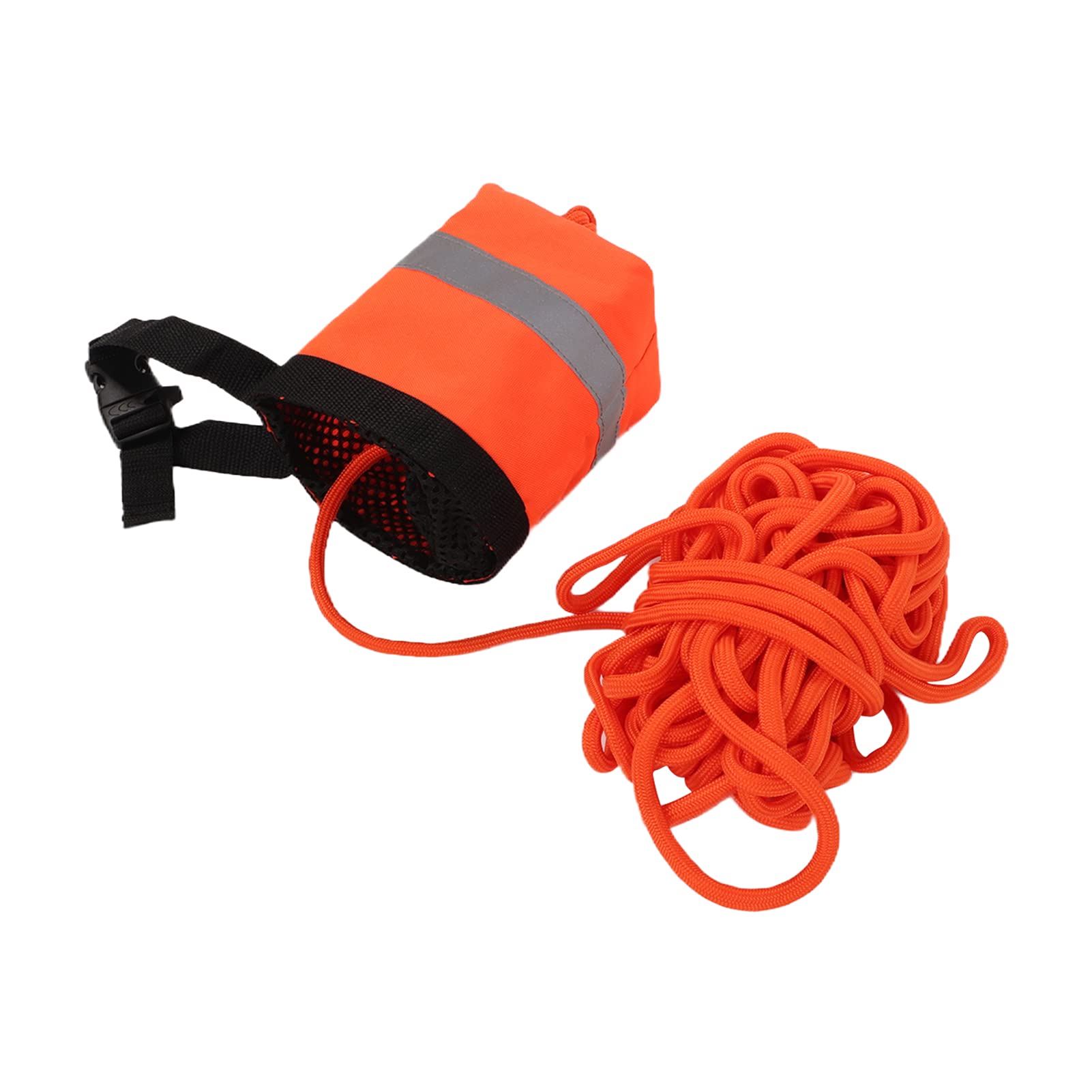 VGEBY Outdoor Floating Lifeline, Throw Rope Bag Orange Reflective Rope Life Saving Floating Rope Water Sports Outdoor Saving Equipment(30M)