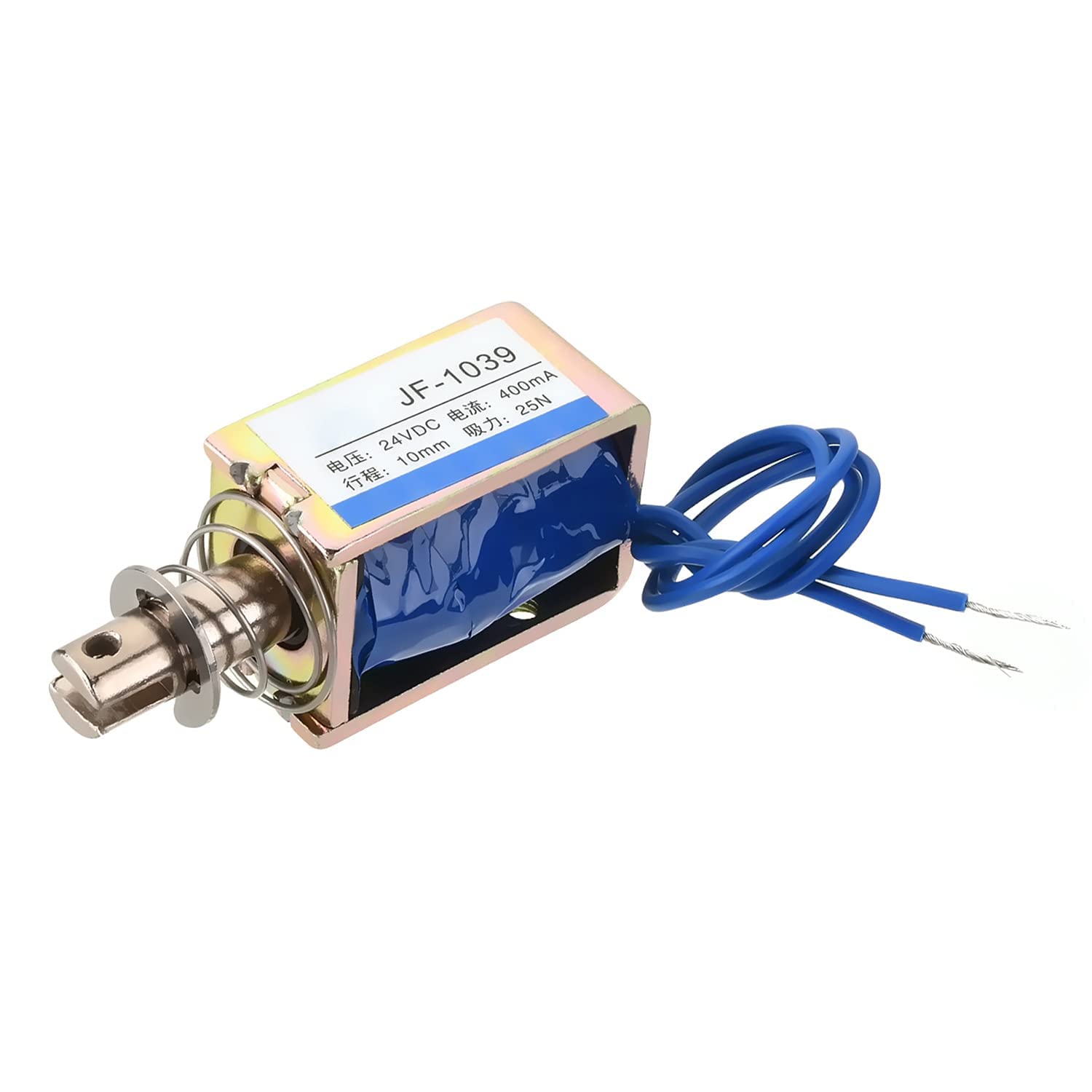 Fielect DC 24V 25N Pull Type Solenoid Electromagnet Open Frame Linear Motion Solenoid Electromagnet JF-1039-24V