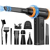 K&F CONCEPT Brushless Compressed Air Duster, 3 Gear Adjustable, 120000 RPM Super Power,Rechargeable&Portable, with Fast Charging, for Deep Computer Clean, Keyboard, Car Dry, Home