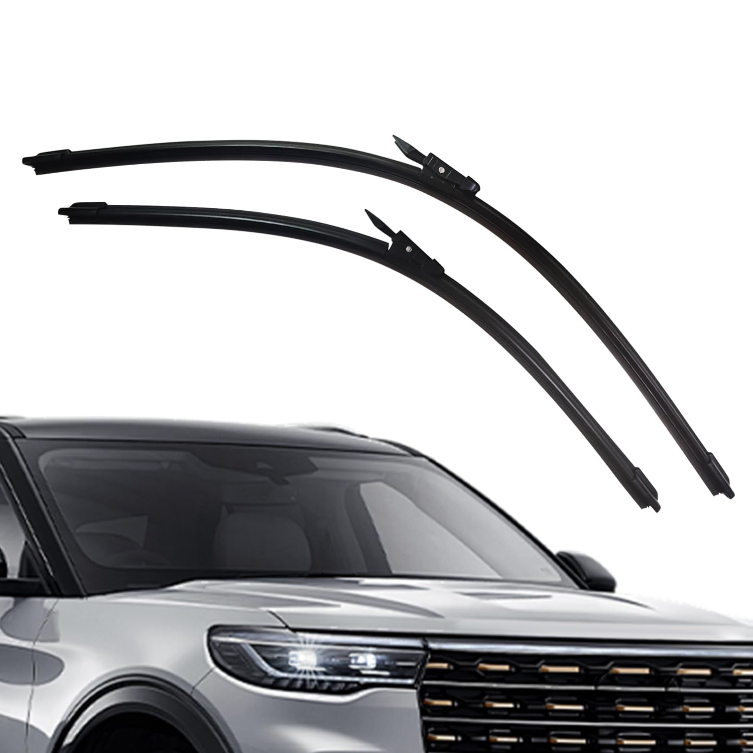 Photo 1 of 26"+22" Front Wiper Blades for Ford Explorer 2011-2023, Automotive Replacement Windshield Wipers & Parts, All Season Wiper Blades with Pinch Tab (Pack of 2)