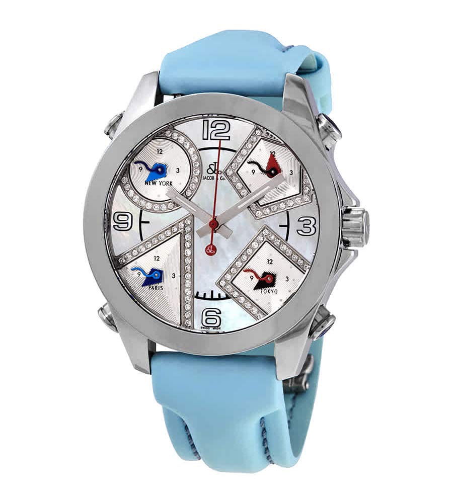Jacob and Co. Five Time Zone Mother of Pearl Diamond Men's Watch JCM-14DA