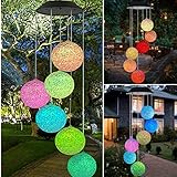 LED Solar Powered Wind Chime Light Garden Outdoor Hanging Spinner Lamp Color Changing,Suit for Christmas, Halloween,Thanksgiving Day,Mother's Day,Valentine's Day,Party,Unique Decoration (Multicolor)