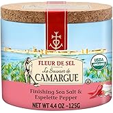 Le Saunier de Camargue Fleur de Sel with Espelette Chili – French Sea Salt Finishing Salt with Mild Chili Pepper – Gourmet Ha
