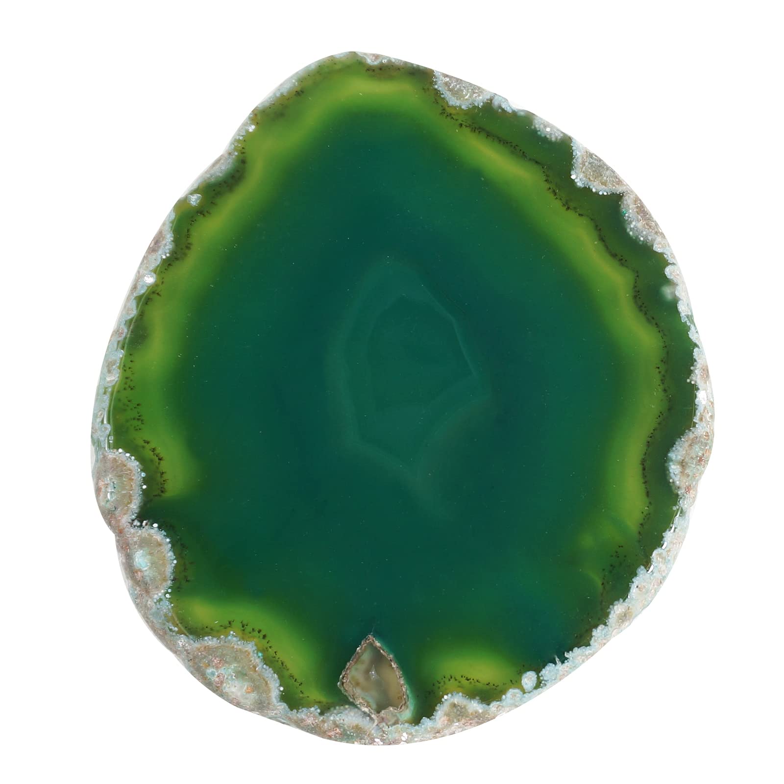 Soulnioi Natural Agate Coasters for Drinks，Geode Stone Coasters Agate Slices Drinkware Bar Glass Coasters for Coffee Table for Home Housewarming Gift (Green)