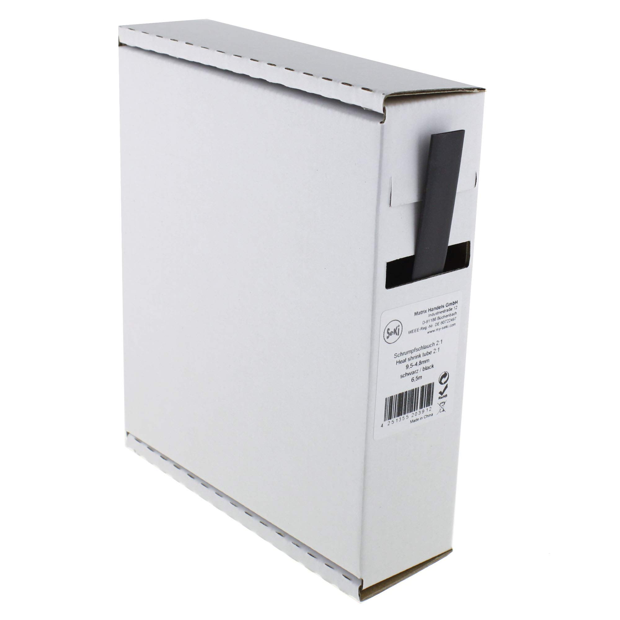 Heat Shrink Tubing White 2:1, 3.2-1.6 mm, 11.5 Metres - Dispenser Box