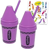 Crayola 13 Oz Water Bottle Set - Bundle with 2 Refillable Cups with Straws for School Supplies, Sports, Party Supplies, More Tumbler Cups for Toddlers Birthday