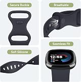 AK Straps for Fitbit Sense 2 Versa 4 Versa 3 Silicone Sport Band Pack D S view 6