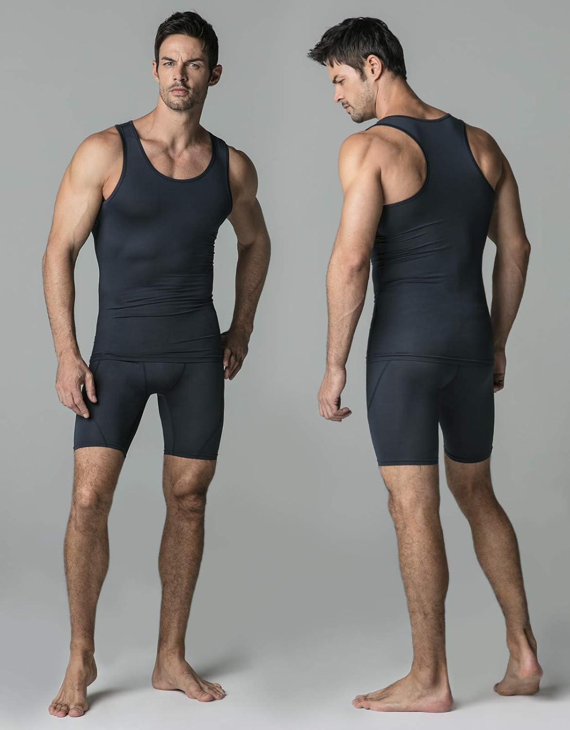 ATHLIO 3 Pack Men's Cool Dry Compression Sleeveless Tank Top, Sports Running Basketball Workout Base Layer: Clothing