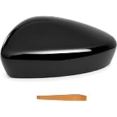 Mirror Cap Compatible with 2020-2024 Ford Escape Right, Black | Compatible with Ford Escape mirror without signal. Right Passenger, Glossy Black; replacement outer cap only.