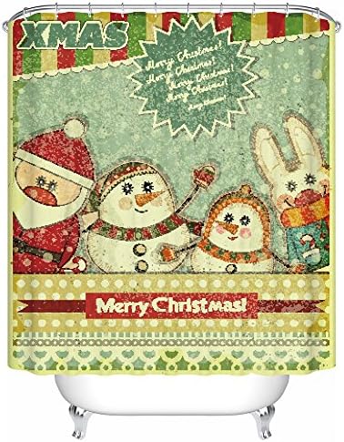 Abbott case_marry christmas (29)_100% Polyester Fabric Shower Curtain Standard Size Custom The size:36x72inch/90x180cm