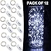 YKB 12 PCS White Fairy Lights LED String Lights Battery Powered, 20 Micro LEDs on 3.3ft/1m Silvery Copper Wire, Battery Operated String Lights by 2xCR2032, for Christmas Decorations Holiday Wedding