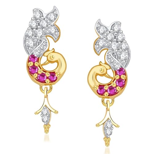 VK Jewels Earrings Cubic Zirconia Drop Earrings for Women (Golden) (vker1366g)