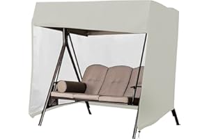 Anjetan Patio Swing Cover, Outdoor Swing Chair Cover Hammock Glider Cover, Waterproof 3 Triple Seater Hammock Cover All Weather Protection Outdoor Furniture Protector, 87 x 49 x 67 inches 420D