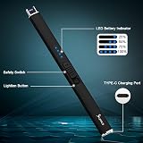 SUPRUS Electric Lighter Arc Windproof USB Rechargeable with Safety Lock Black view 2