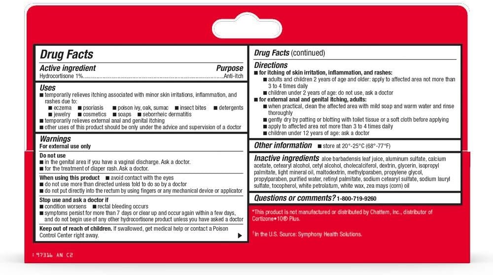  Basic Care Hydrocortisone 1% Anti-Itch Cream, White, 2 Ounce (Pack of 1): Health & Personal Care