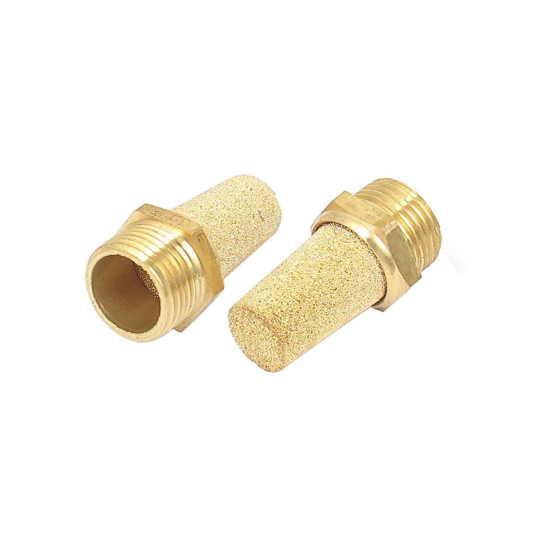 sourcingmap 3/8BSP Thread Brass Pneumatic Air Exhaust Muffler Filter 2pcs