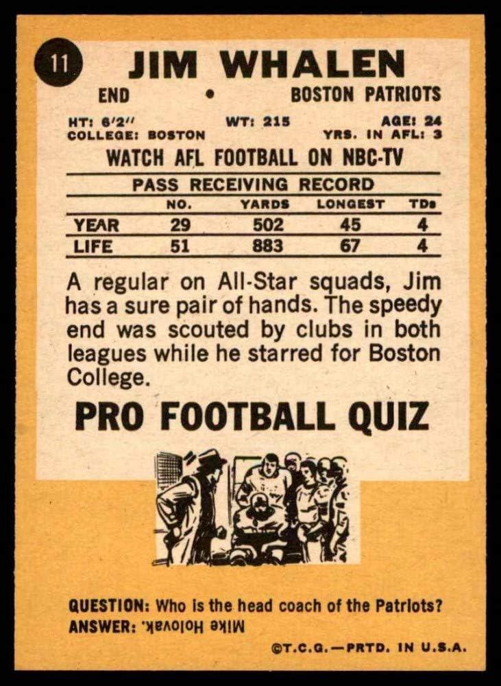 Amazon Com 1967 Topps 11 Jim Whalen New England Patriots Football Card Nm Patriots Boston College Collectibles Fine Art