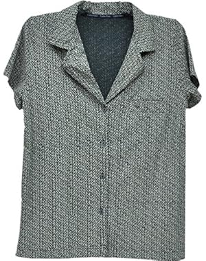 Calvin Klein Women's Pajama Top Resist/Black Print, Medium