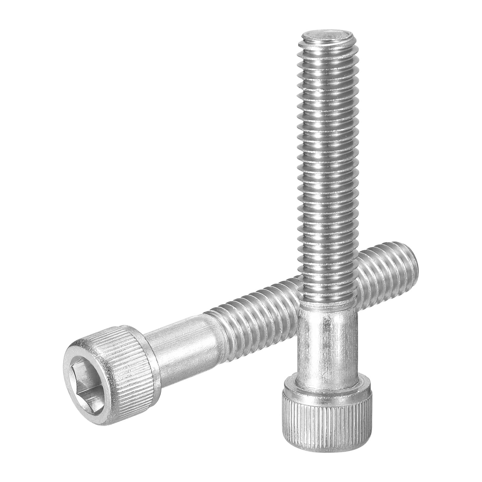 uxcell Hex Socket Bolts (3/8"-16x2-1/4"), 304 Stainless Steel Hex Socket Drive Screw, Silver Tone, 5 Pcs — image 1