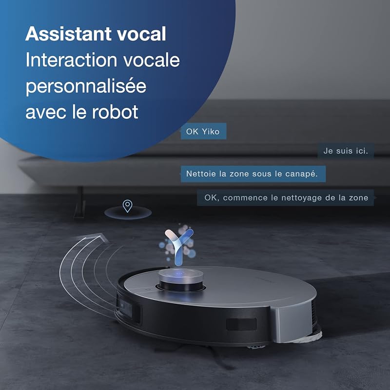 DEEBOT X1+ Robot aspirateur Laveur + Station de vidage Automatique (3,2L), Puissance d'aspiration 5000pa, évitement d'obstacles, cartographie 3D, Batterie 5200 mAh, Assistant Vocal, Tapis