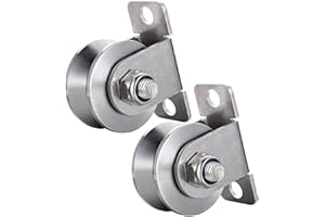 SHINICO Groove Pulley Wheel for Rope Wall Mounted, Bearings Inside, Stainless Steel Cable Pulley System 48mm V Type Blocks Rollers, for Gym Equipment Sliding Gate 2Pcs
