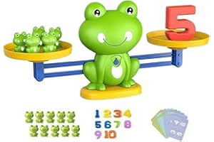 Math Buddy Monkey – Frog Balance Scale Toy with Number Blocks for Counting & Learning Games, Fun Math Activity, Home or Class