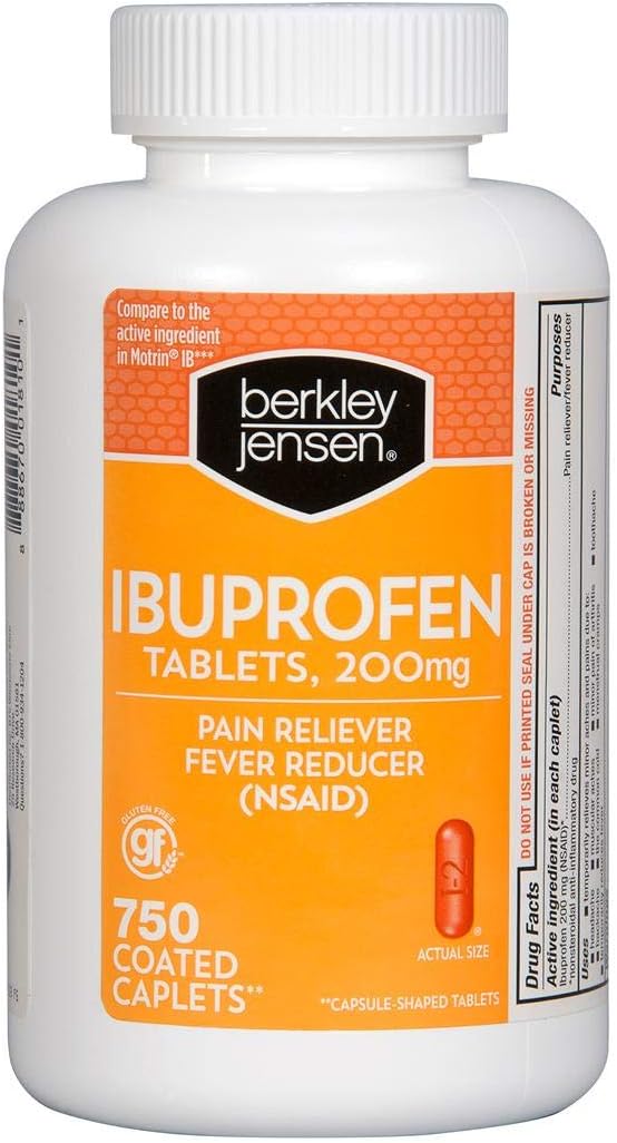 Amazon Com Berkley Jensen 200mg Ibuprofen Tablets 750 Ct As Health Personal Care