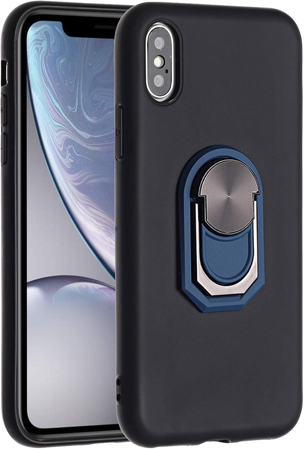 Coque de protection en silicone TPU de qualité supérieure avec fonction support, anneau rotatif Coque de protection en silicone TPU de qualité supérieure avec fonction support, anneau rotatif