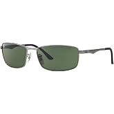 Ray-Ban mens Rb3498 Rectangular Sunglasses