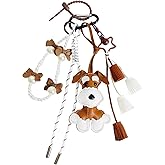 QTKJ Keychain for Women, Bag Charm, Hand-Woven Nylon Rope Key Chain, Aesthetic Keychain, Bag Accessories Charms for Handbag, Backpack(Style 66