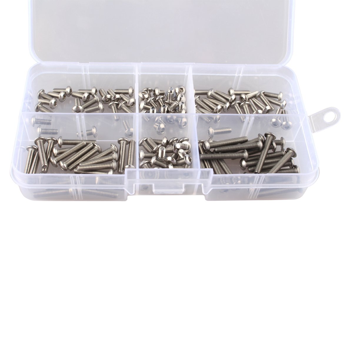 HALJIA 120pcs M3 Stainless Steel Button Hex Head Socket Cap Screws Assortment Kit