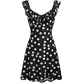 CIDER Womens Polka Dots Sleeveless V Neck Midi Casual Dress Summer Going Out Mini Tank Dress