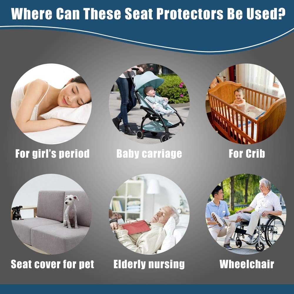 Acutelien Waterproof Seat Protector Pads 2 Pack Incontinence Pad Machine Washable 4-Layer Innovative Design for wheelchairs, Furniture, car Airplane Train Seats 22"X21" (Double Beige): Health & Personal Care