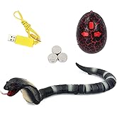 Remote Control Snake, Realistic Snake Toy Long Rechargeable 17" with Swinging Tail and Retractable Tongue Cobra Christmas Toys for Kids