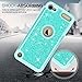 LeYi for iPod Touch 7 Case, iPod Touch 6 Case, iPod Touch 5 Case with Tempered Glass Screen Protector [2 Pack] for Girls Women,Glitter Heavy Duty Phone CaseTP Mint
