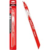 EZARC Carbide Reciprocating Saw Blade, 12-Inch 8TPI, Thick Metal, 1-Pack | Carbide Teeth, Up to 50x Longer Life Than Bi-Metal, Cuts Cast Iron, Alloy Steel, Stainless Steel, Rebar, Car Beams