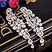 BriLove Gold-Toned Dangle Earring Earrings Women's Wedding Bridal Bohemian Boho Crystal Floral Chandelier Hollow Clear