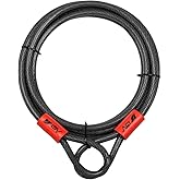 BV Heavy-Duty 15FT Security Cable with Loops - 10mm (3/8 Inch) Cut-Resistant Braided Steel Cable - Versatile & Weatherproof - Security Chain for Padlock, Chain Lock, Wire Lock