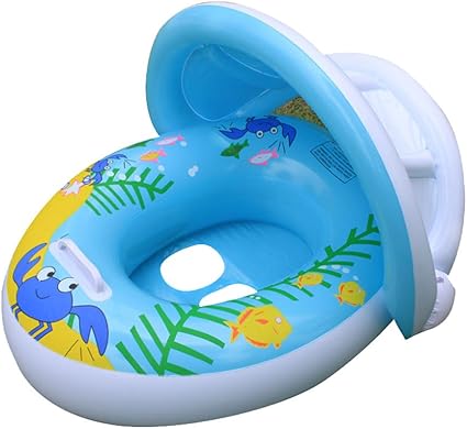 inflatable baby float boat with sunshade