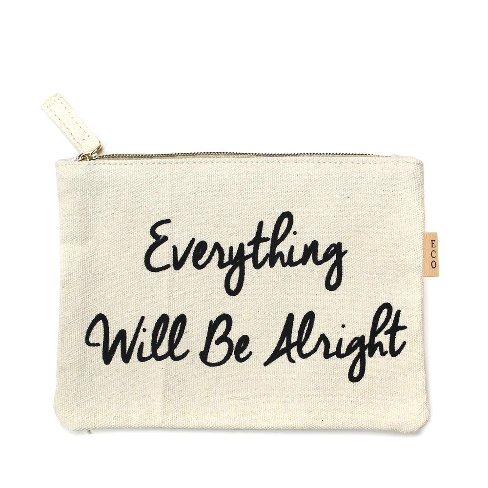 Me Plus Eco Zipper Pouch Stylish Printed, Traveler Organizer, Cosmetic Small Makeup , Students BTS Organization Bag (Everything Will Be Alright)