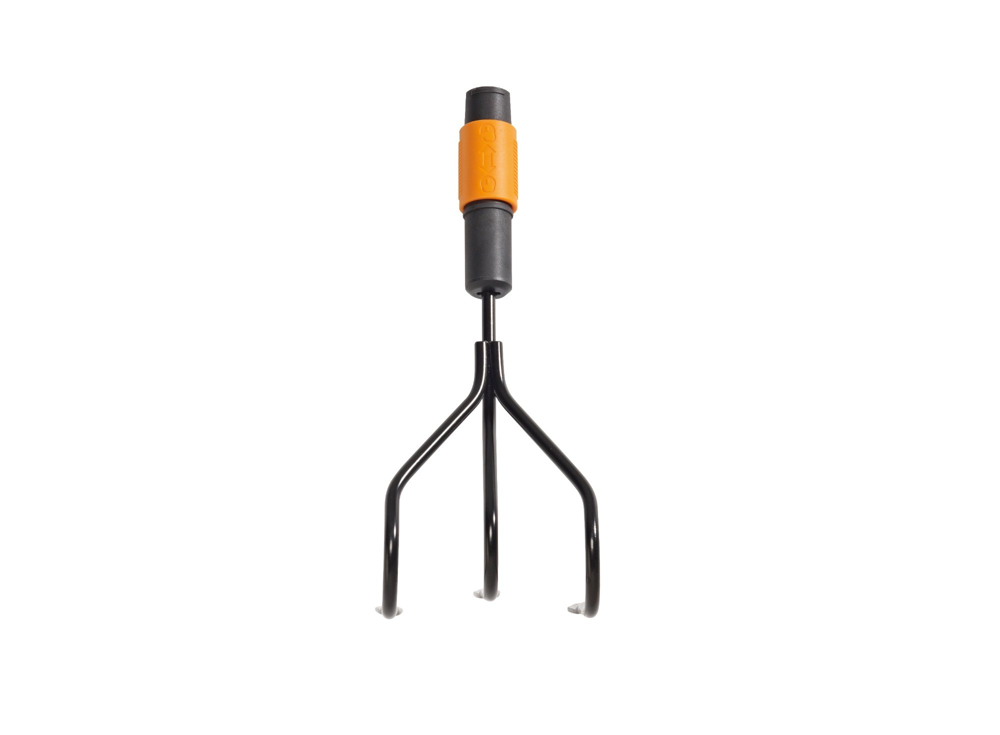 Fiskars QuikFit 3 Prong Cultivator, For optimal bed preparation and care, Tool Head, Length: 31 cm, Width: 12.5 cm, Black/Orange, 1000680