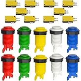 WMYCONGCONG 10 PCS Push Button with Micro Switch for Jamma Mame Arcade Video Games DIY, Red or Yellow Push Button Switch