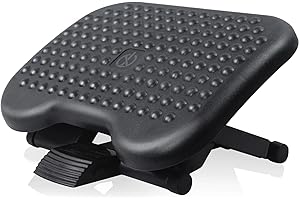 Under Desk Footrest Adjustable Height Comfy Foot Rest with 30 Degree Angle Adjustment for Comfort Home, Office Pressure Relie