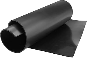 VUAOHIY Neoprene Rubber Sheet, Solid Rubber Seal Strips for DIY Gasket Materials, Oil-Resistance, Sound Reduce and Anti-Slip for Flooring, Pads, Bumpers, Supports (12In x 1/8In x 2Ft)