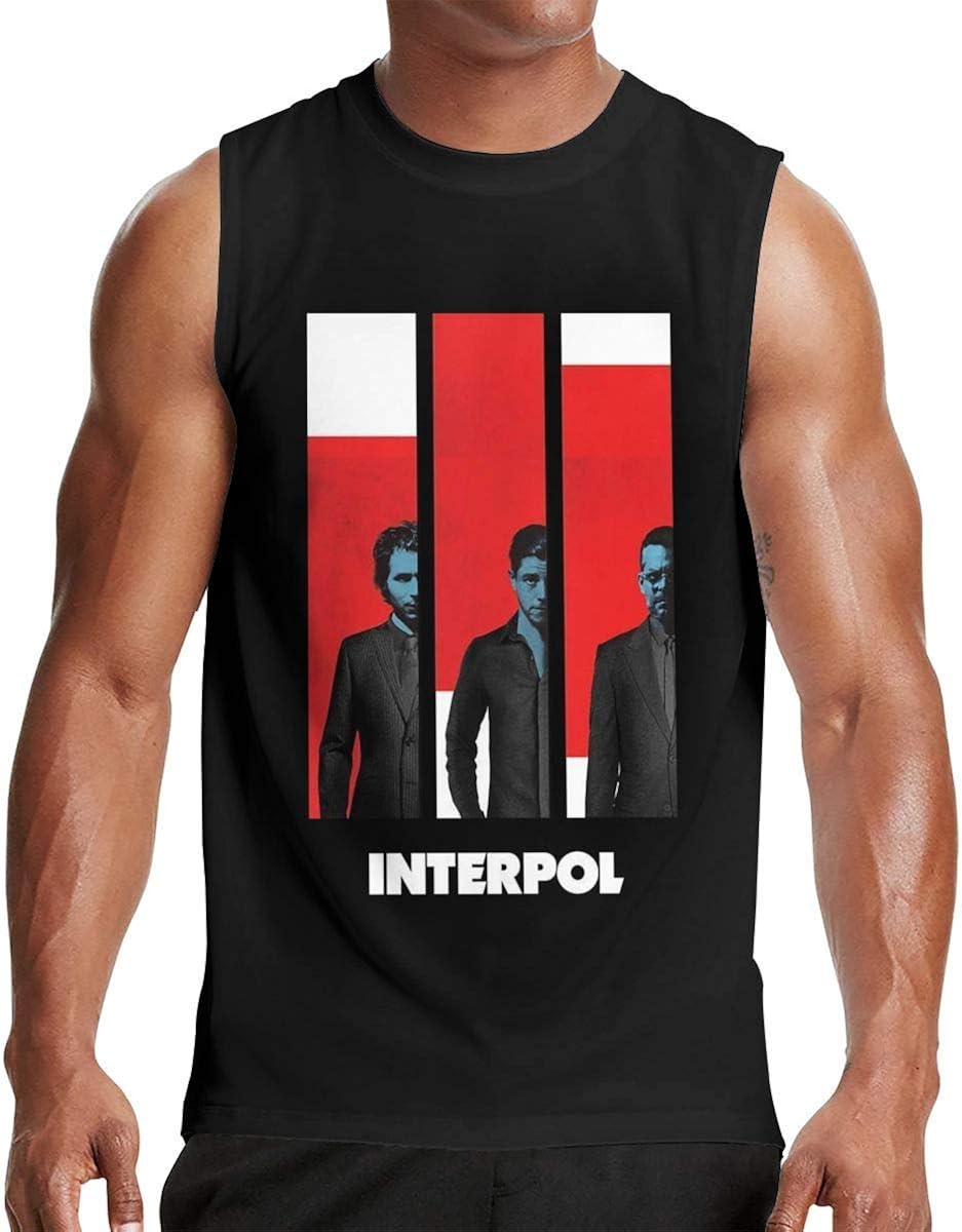 Men's Interpol Band Fashion T Shirts Sleeveless Round Neck Tank Top T
