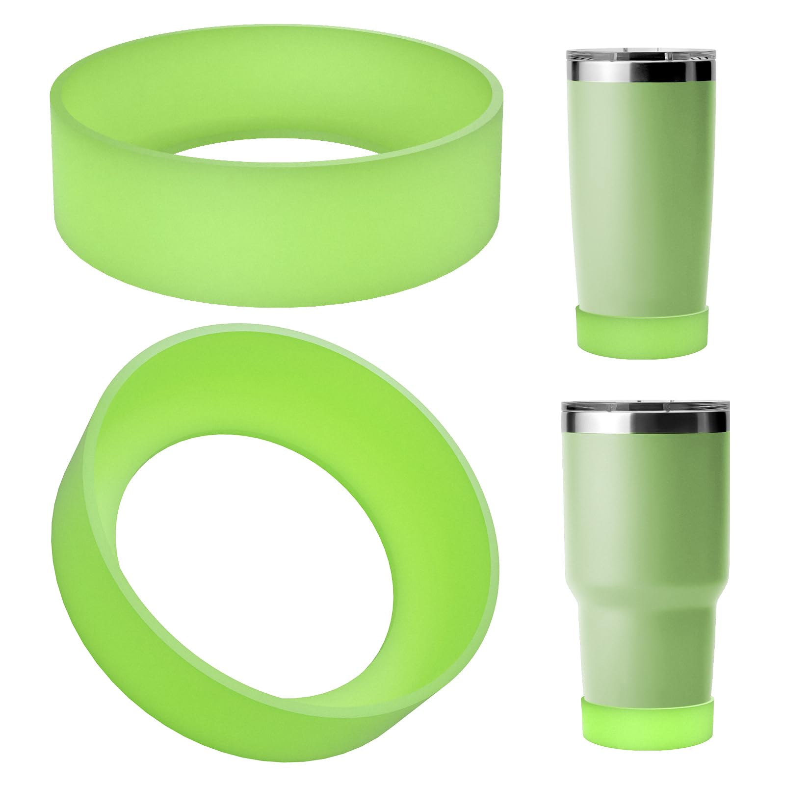 Linkidea 2 Pack Water Bottle Boot Compatible with YETI Tumbler 20oz/30oz, Travel Mug 20oz/30oz, Silicone Anti-Slip Waterbottle Bottom Sleeve Cover Protector (Blueish Green)