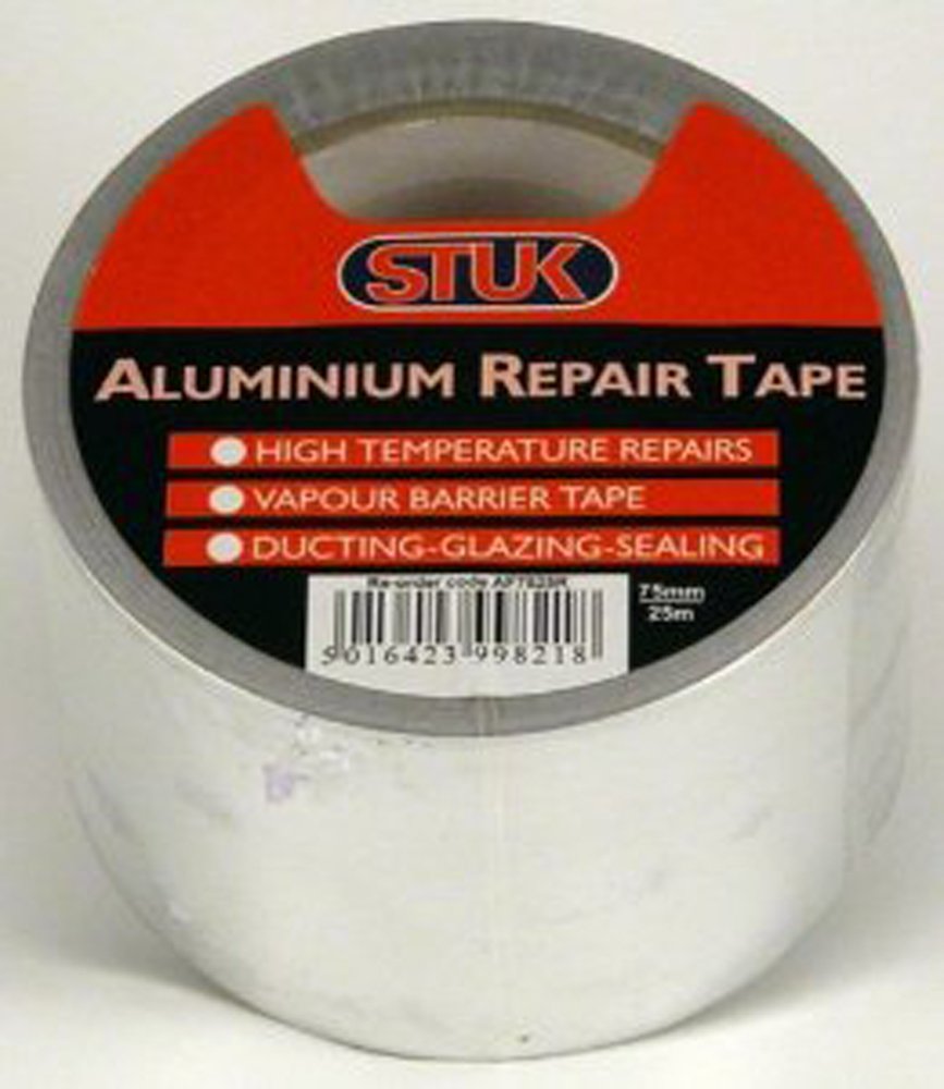 STUK AF7525R Aluminium Repair and Insulation Tape, 75mm25m, Silver