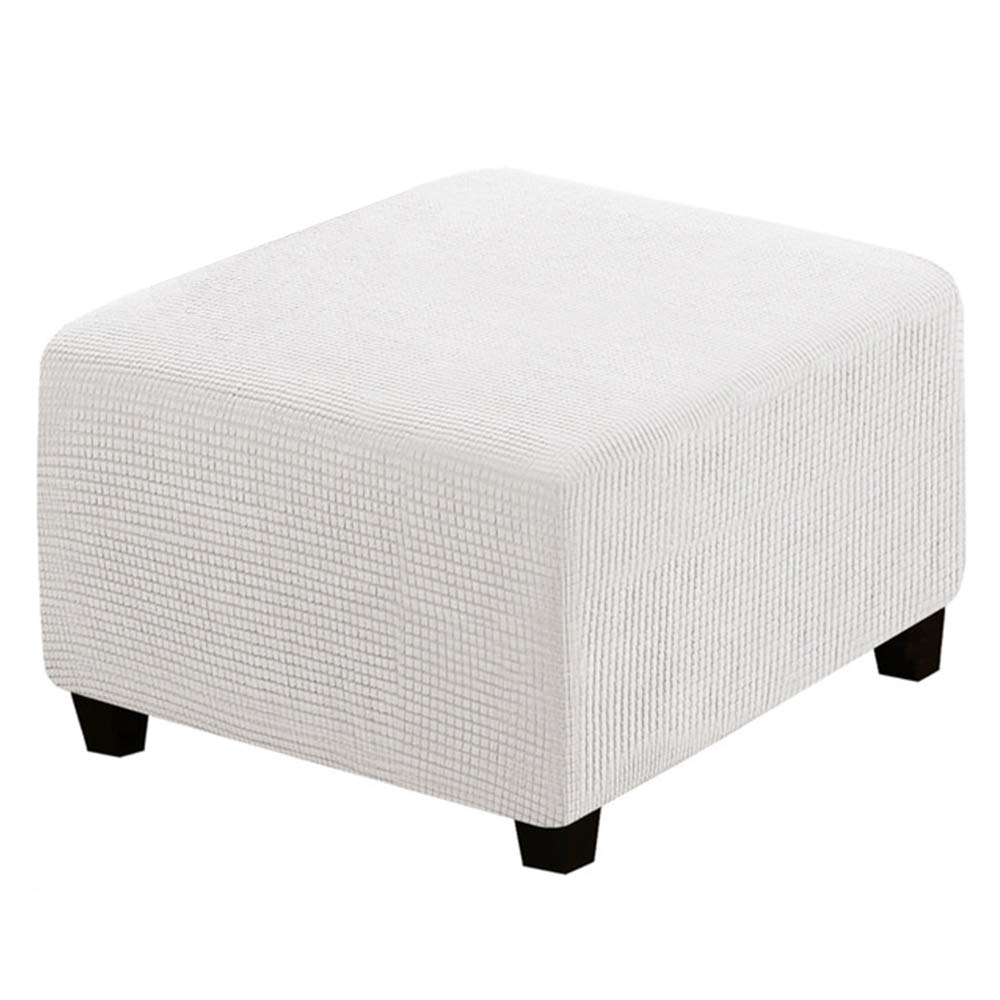 Stool Cover Square Pouf Coppertura Stool Cover Rectangular Pouf Cover Stool Cover Ottoman Protective Cover White