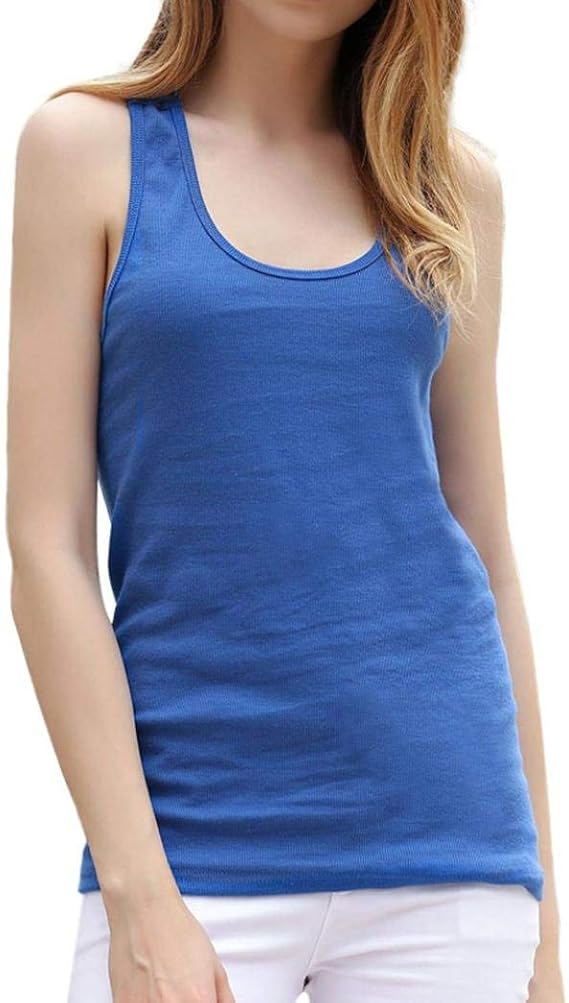 Tank Top Women's Sleeveless Round Neck Undershirts Unique Tops Slim