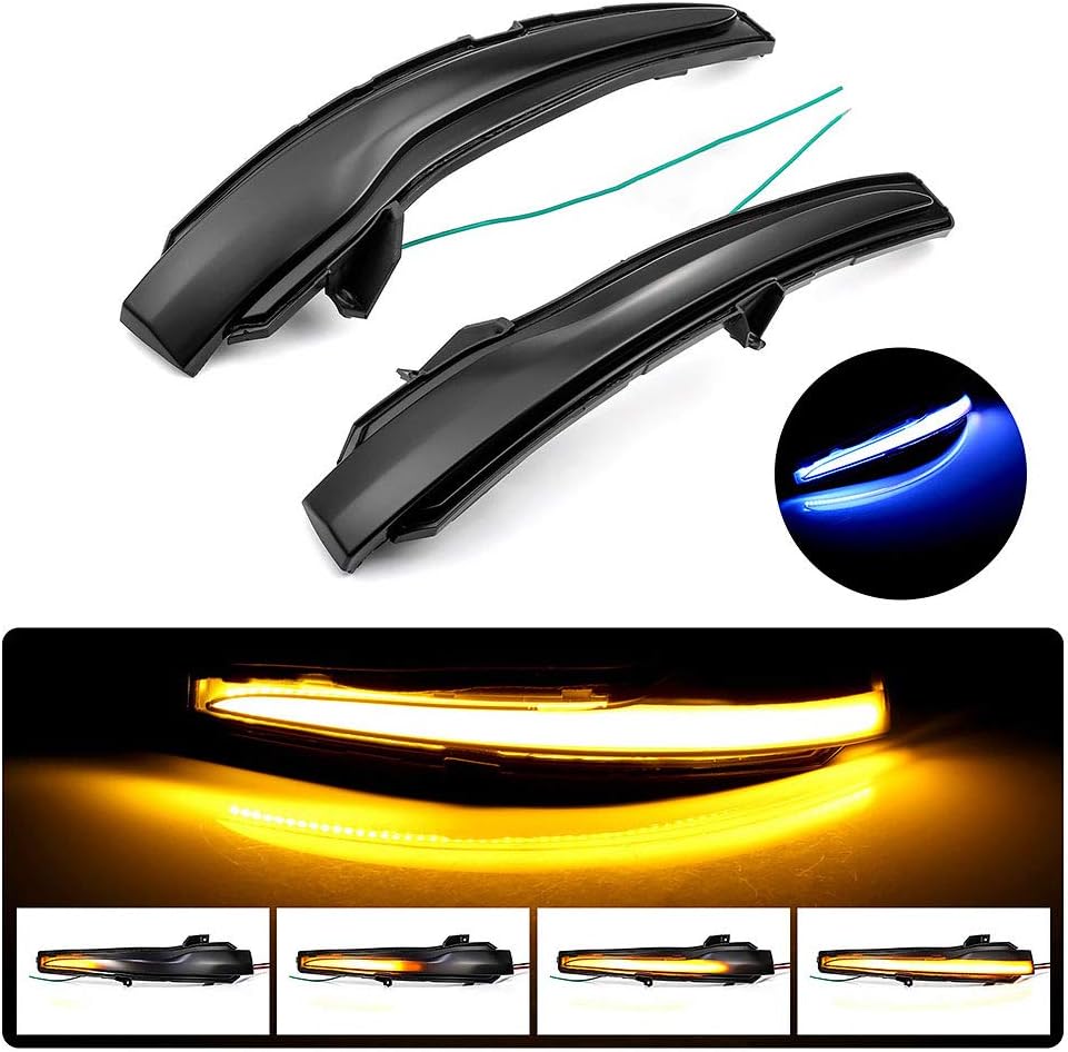 HBNW Dynamic LED Turn Signal Light Mirror Indicator for Mercedes Benz C Class W205 E W213 S W222 W217 (Black)